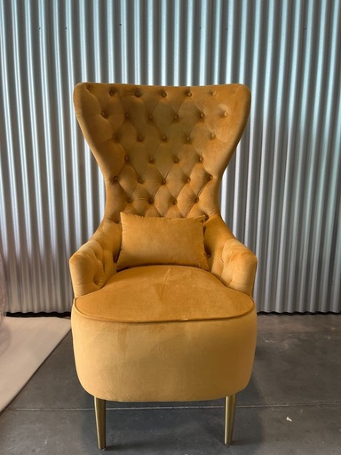 [BSC092-CM] Camel Upholstered Tufted High Wingback Chair
