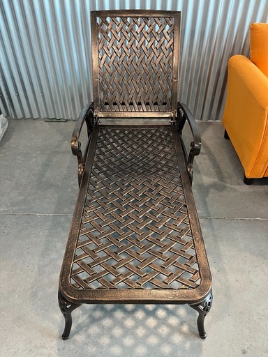 [BSC017] Bronze Metal Adjustable Outdoor Chaise Lounge without cushion