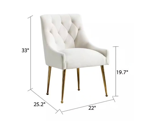 Mid Century Modern Tufted Upholstered Dining Arm Chair